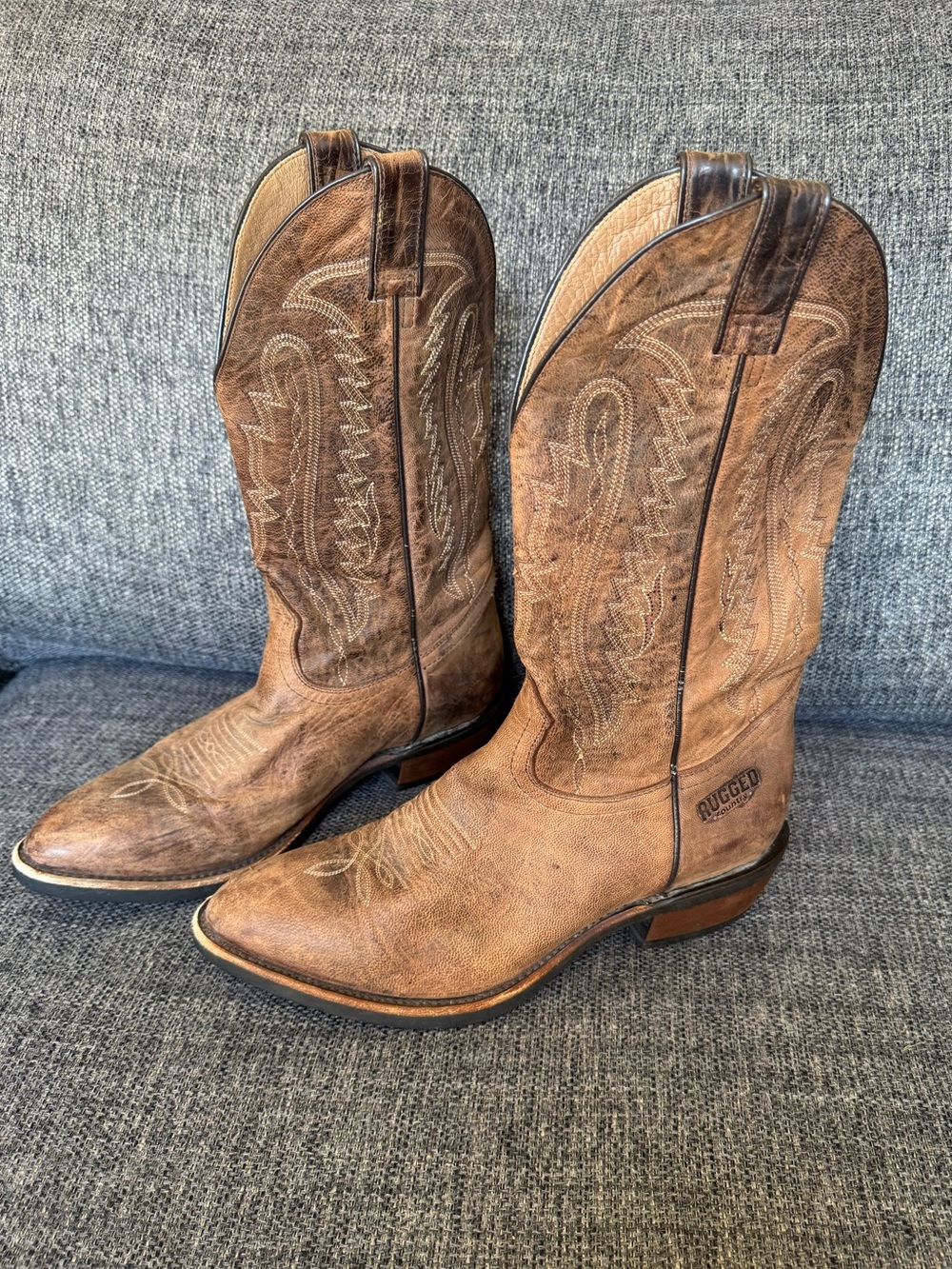 Rugged Country Brown Men's Western Cowboy Boots - Classic Western Stitching